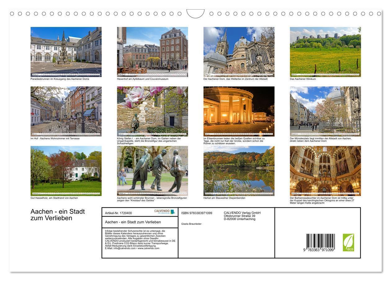 Bild: 9783383971099 | Aachen - ein Stadt zum Verlieben (Wandkalender 2025 DIN A3 quer),...