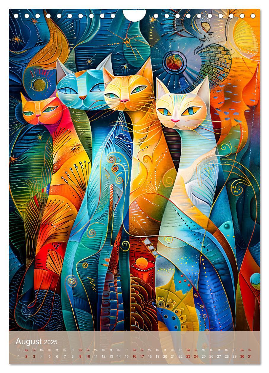 Bild: 9783457172100 | Astrale Katzen - Abstrakte Kunst für Katzenliebhaber (Wandkalender...