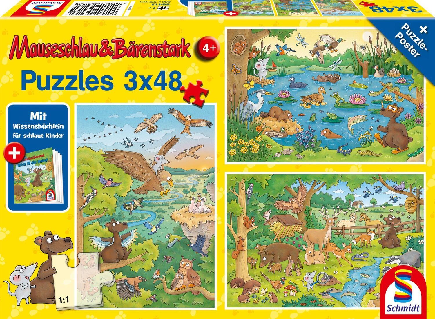 Cover: 4001504564131 | Reise in die Natur, 3x48 Teile, mit Add-on (Wissensbüchlein) | Spiel