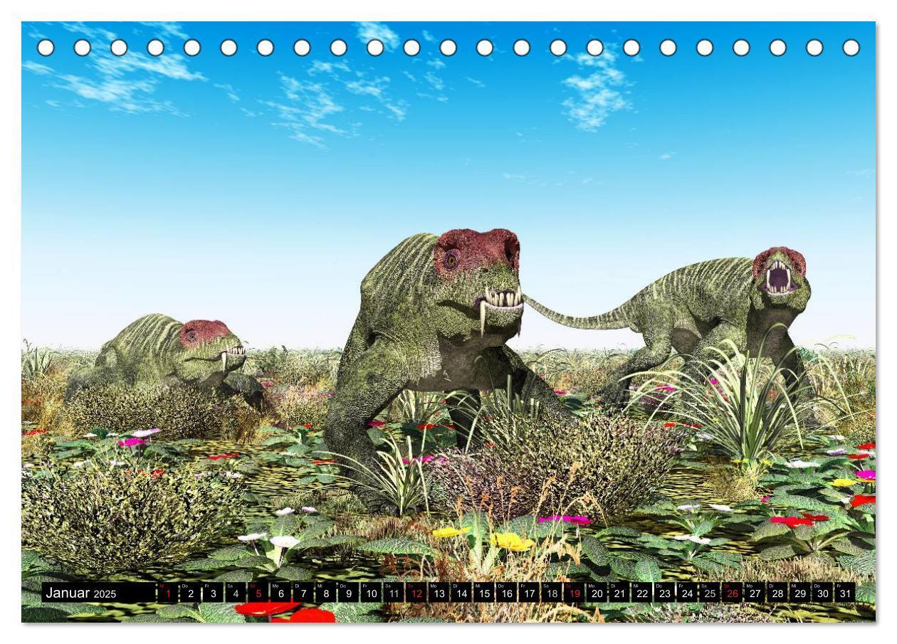 Bild: 9783435567058 | Dinosaurier. Urzeitliche Giganten (Tischkalender 2025 DIN A5 quer),...