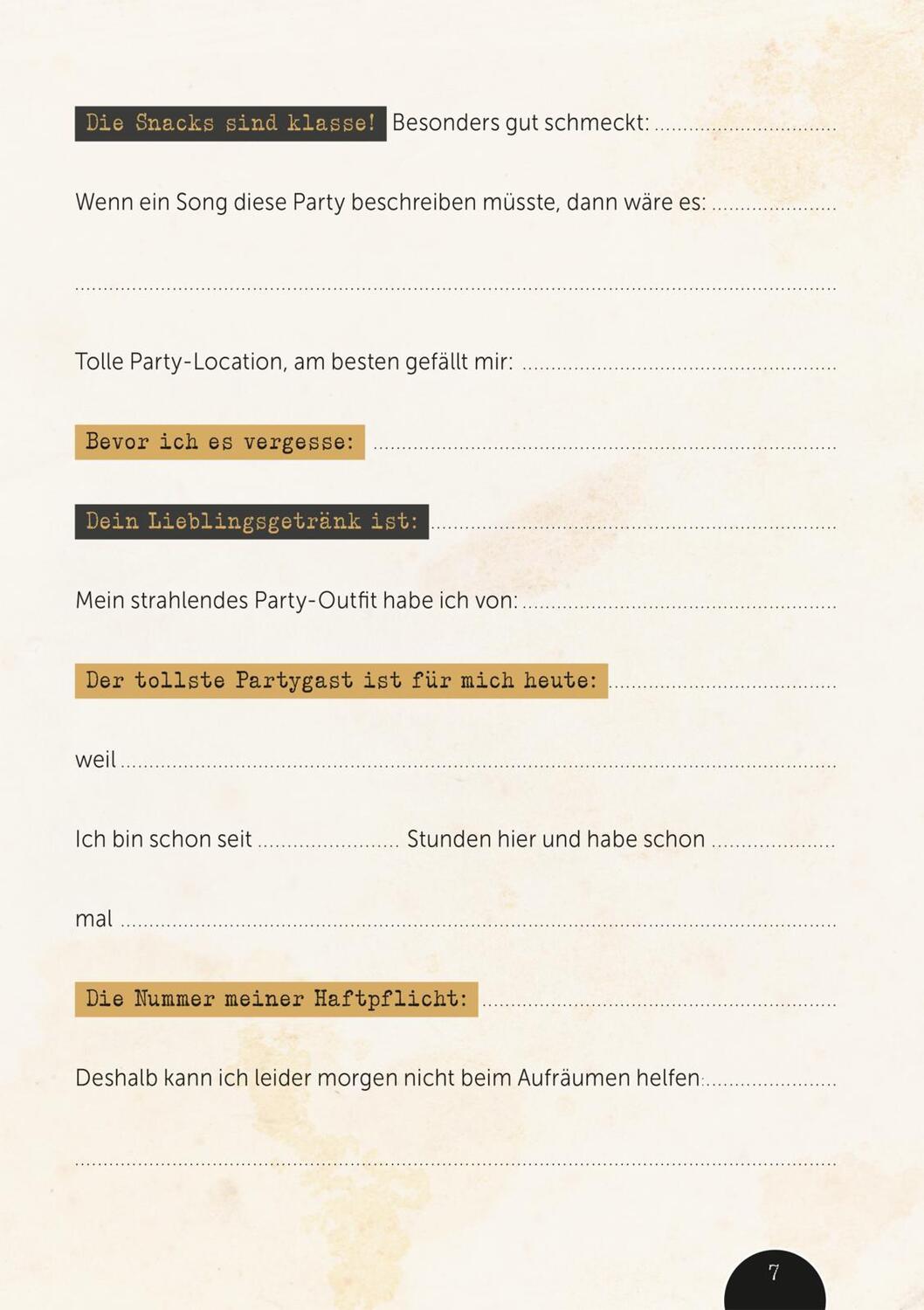 Bild: 9783830363668 | Sweet Memories: Party! Ausfüllbuch für Partygäste | Jana Legal | Buch