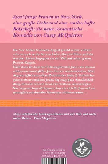 Rückseite: 9783426527719 | One Last Stop | Der letzte Halt ist erst der Anfang | Casey McQuiston