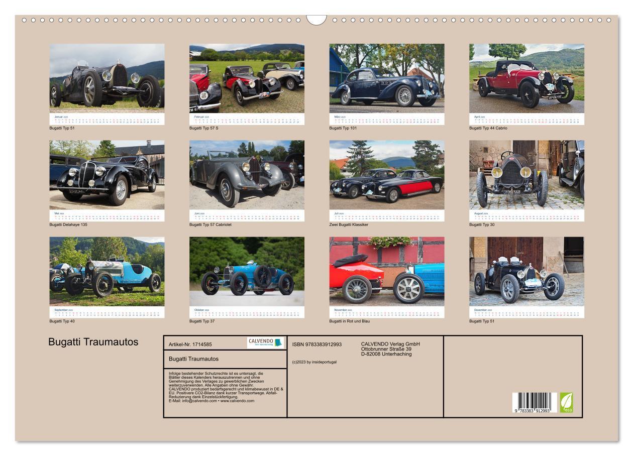 Bild: 9783383912993 | Bugatti Traumautos (Wandkalender 2025 DIN A2 quer), CALVENDO...