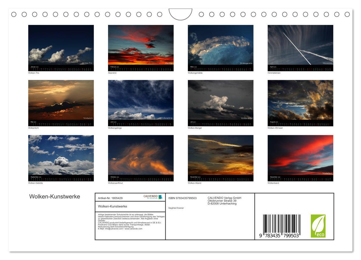 Bild: 9783435799503 | Wolken-Kunstwerke (Wandkalender 2025 DIN A4 quer), CALVENDO...