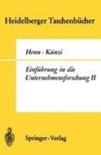 Cover: 9783540041832 | Einführung in die Unternehmensforschung II | H. P. Künzi (u. a.)