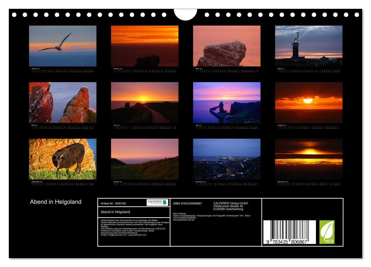 Bild: 9783435806867 | Abend in Helgoland (Wandkalender 2025 DIN A4 quer), CALVENDO...