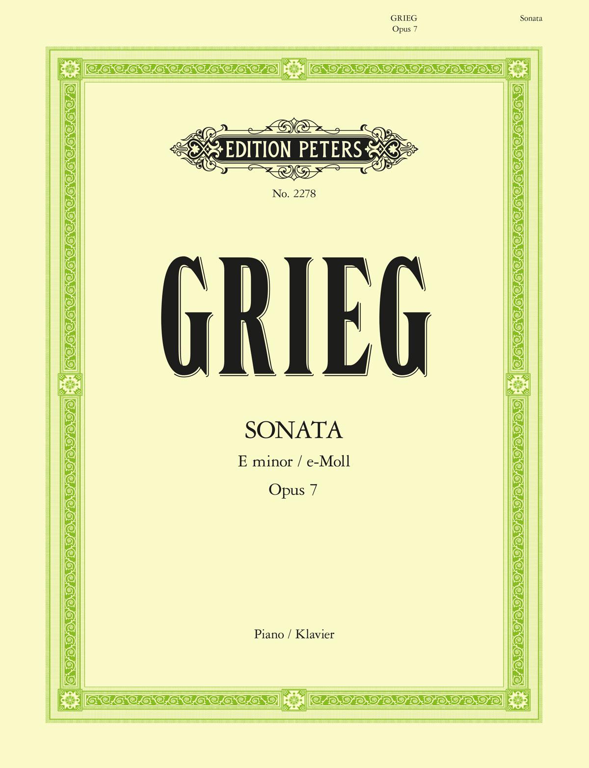 Cover: 9790014010232 | Sonata In E Minor Op.7 | Edvard Grieg | Taschenbuch | Edition Peters