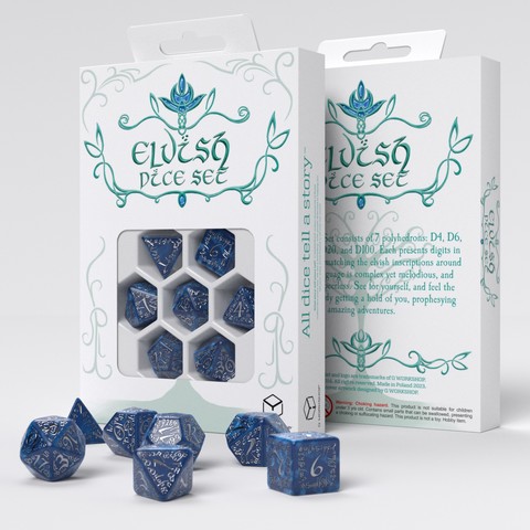 Cover: 5907699496914 | Elvish Cobalt &amp; Silver Dice Set | Q-Workshop | EAN 5907699496914