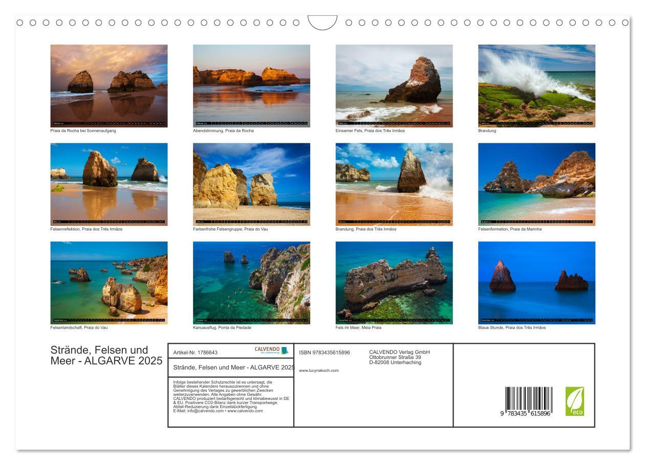 Bild: 9783435615896 | Strände, Felsen und Meer - ALGARVE 2025 (Wandkalender 2025 DIN A3...