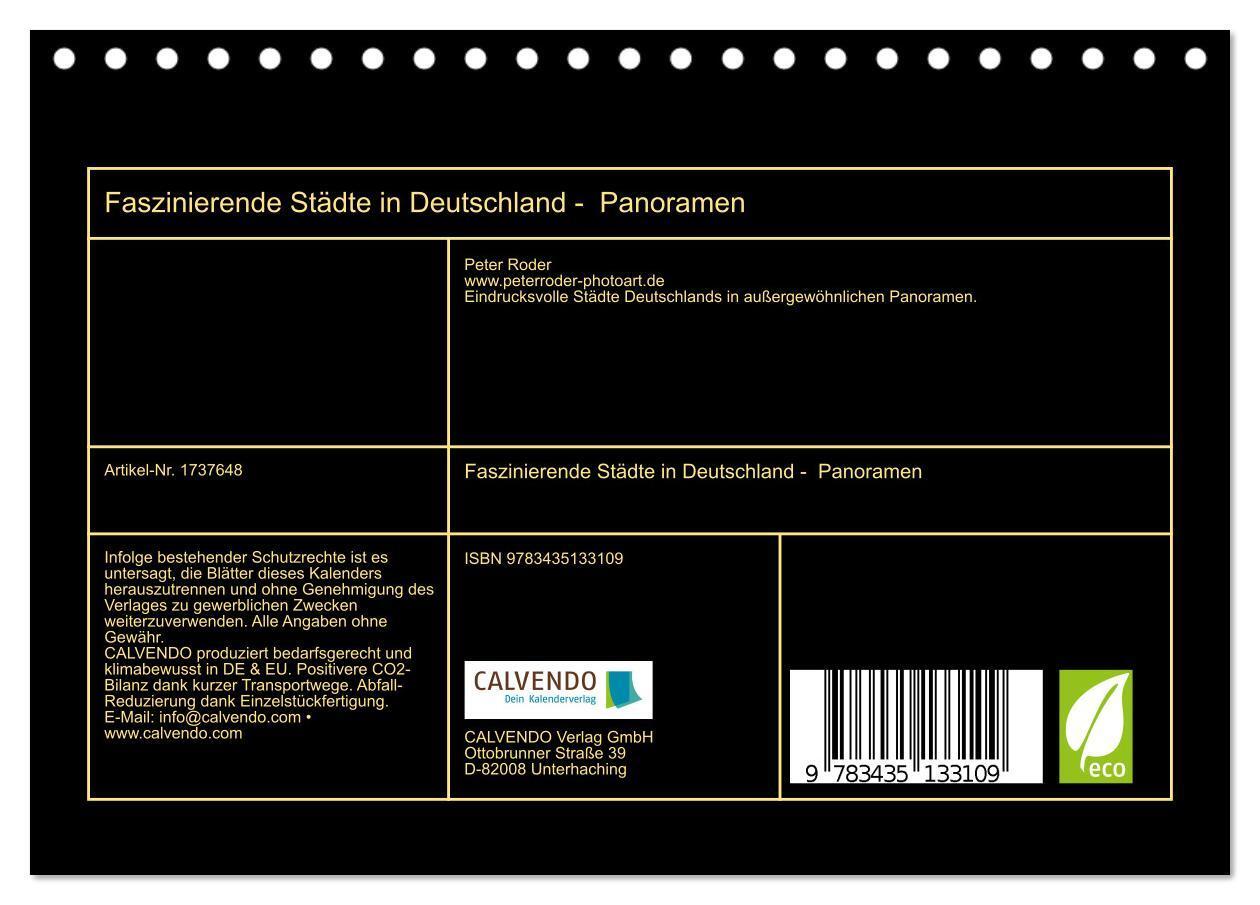 Bild: 9783435133109 | Faszinierende Städte in Deutschland - Panoramen (Tischkalender 2025...