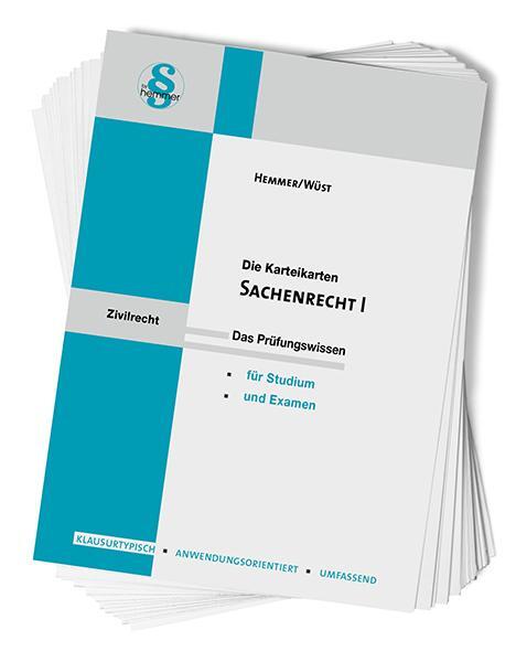 Cover: 9783968382586 | Karteikarten Sachenrecht I | Das Prüfungswissen für Studium und Examen