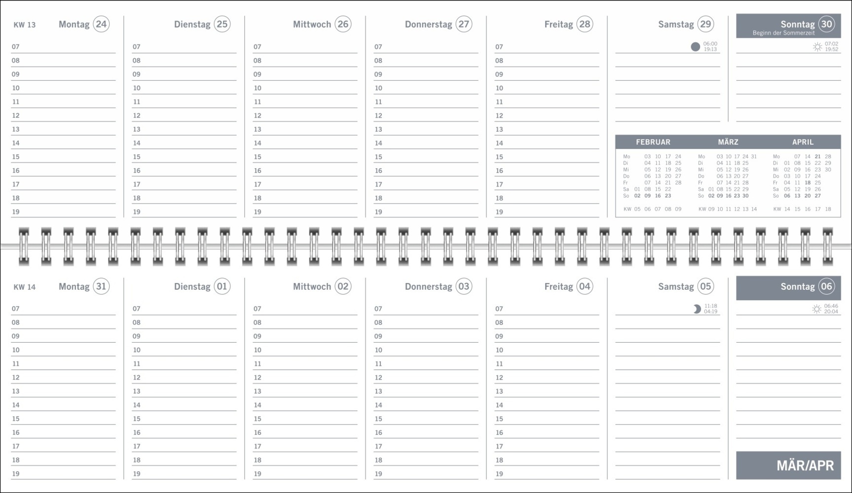 Bild: 9783756406678 | Wochenquerplaner Petrol 2025 | Kalender | Spiralbindung | 64 S. | 2025