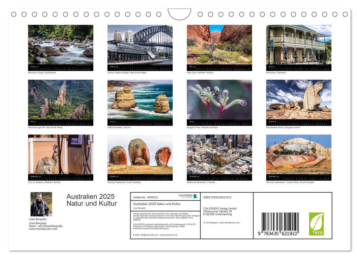 Bild: 9783435621910 | Australien 2025 Natur und Kultur (Wandkalender 2025 DIN A4 quer),...