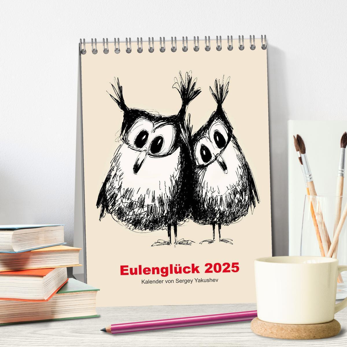 Bild: 9783435922345 | Eulenglück 2025 (Tischkalender 2025 DIN A5 hoch), CALVENDO...