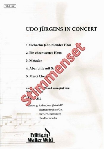 Cover: 9790205805463 | Udo Jürgens in Concert: für Akkordeonorchester Stimmensatz | Russ