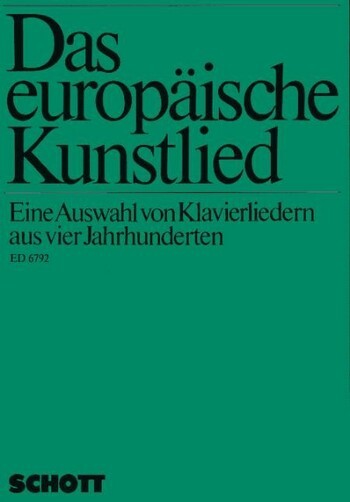 Cover: 9790001072069 | Das europäische Kunstlied | Buch | 136 S. | Deutsch | 1980