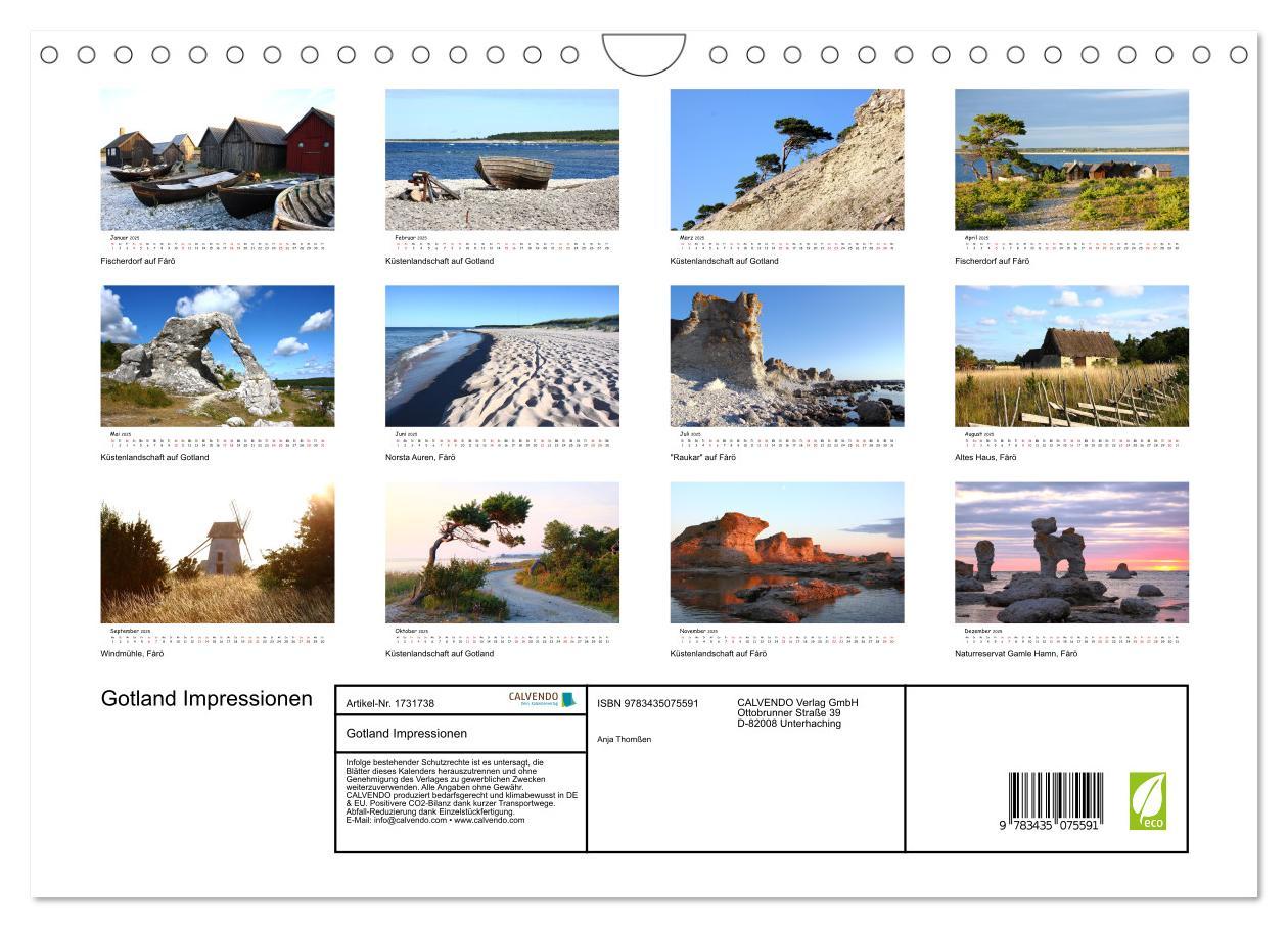 Bild: 9783435075591 | Gotland Impressionen (Wandkalender 2025 DIN A4 quer), CALVENDO...