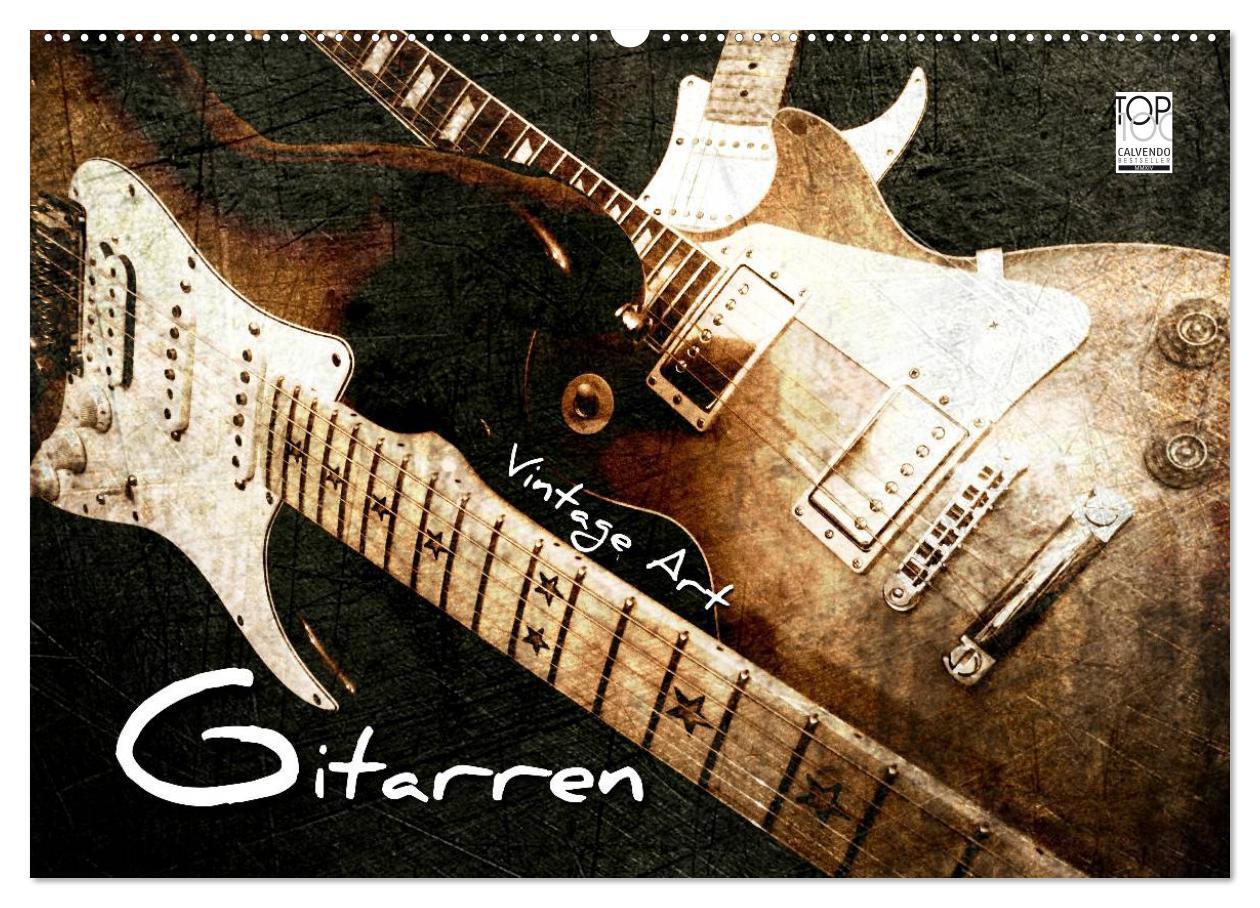 Cover: 9783435727933 | GITARREN Vintage Art (Wandkalender 2025 DIN A2 quer), CALVENDO...