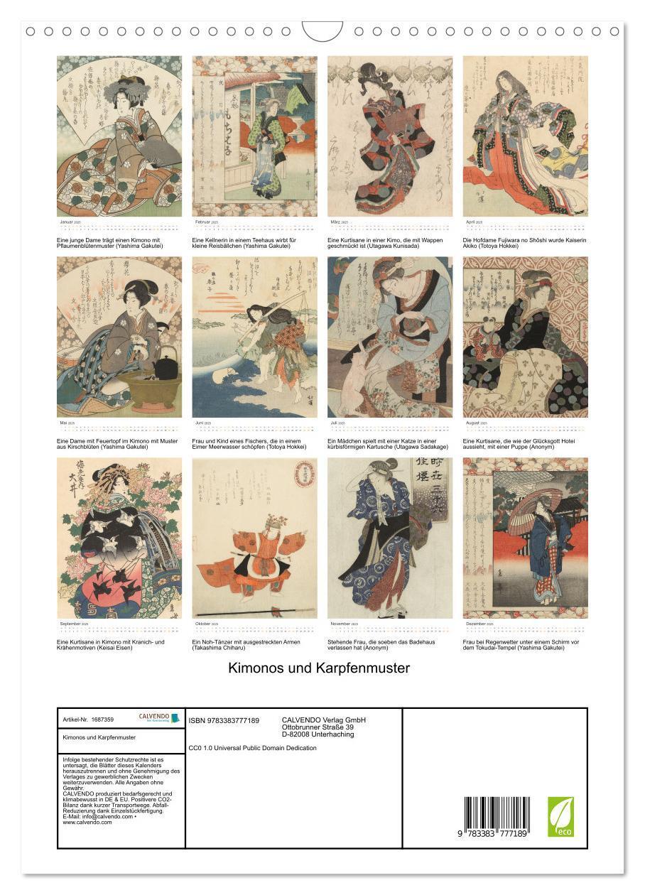 Bild: 9783383777189 | Kimonos und Karpfenmuster (Wandkalender 2025 DIN A3 hoch), CALVENDO...