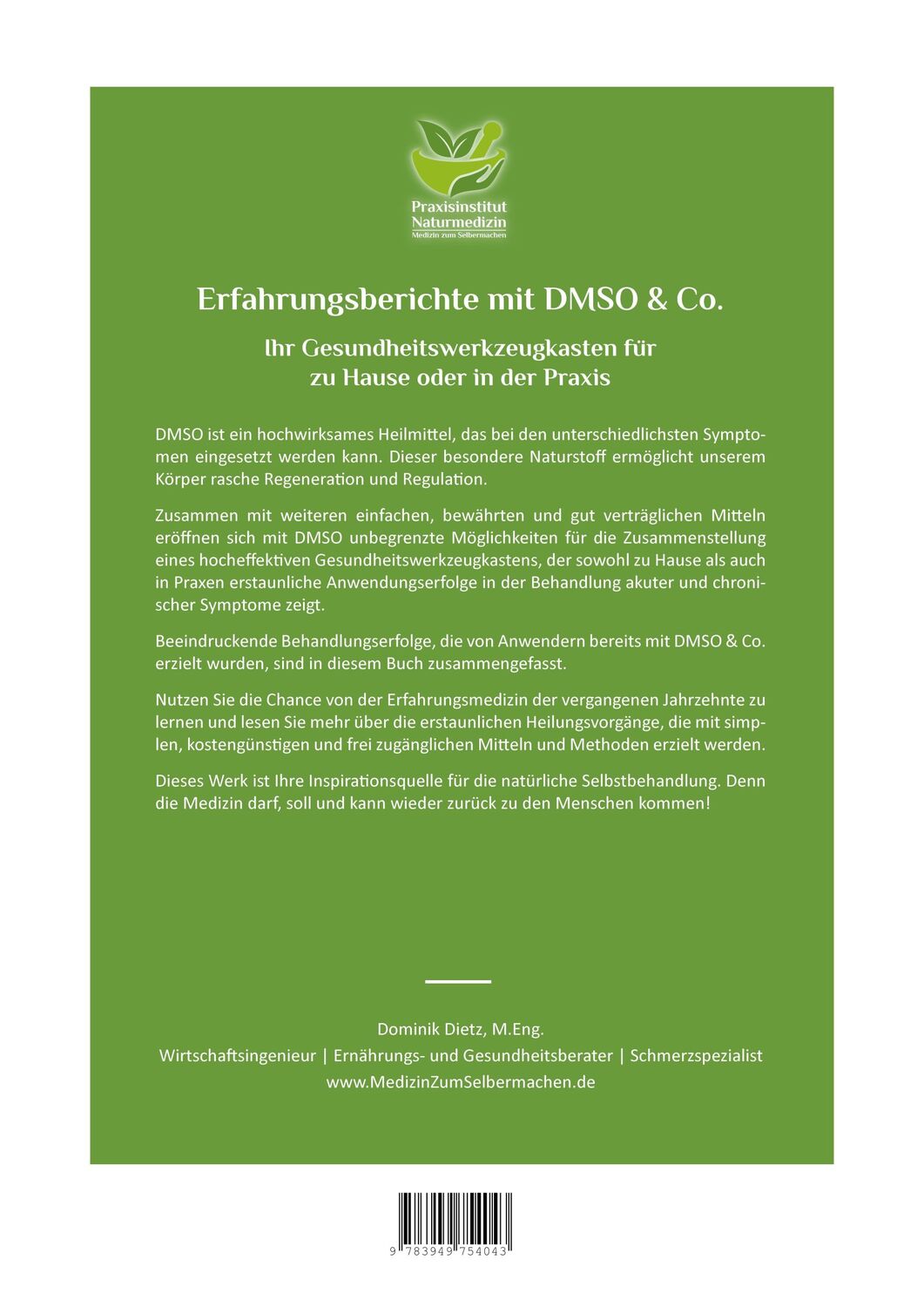 Bild: 9783949754012 | Erfahrungsberichte mit DMSO &amp; Co. | Dominik Dietz (u. a.) | Buch