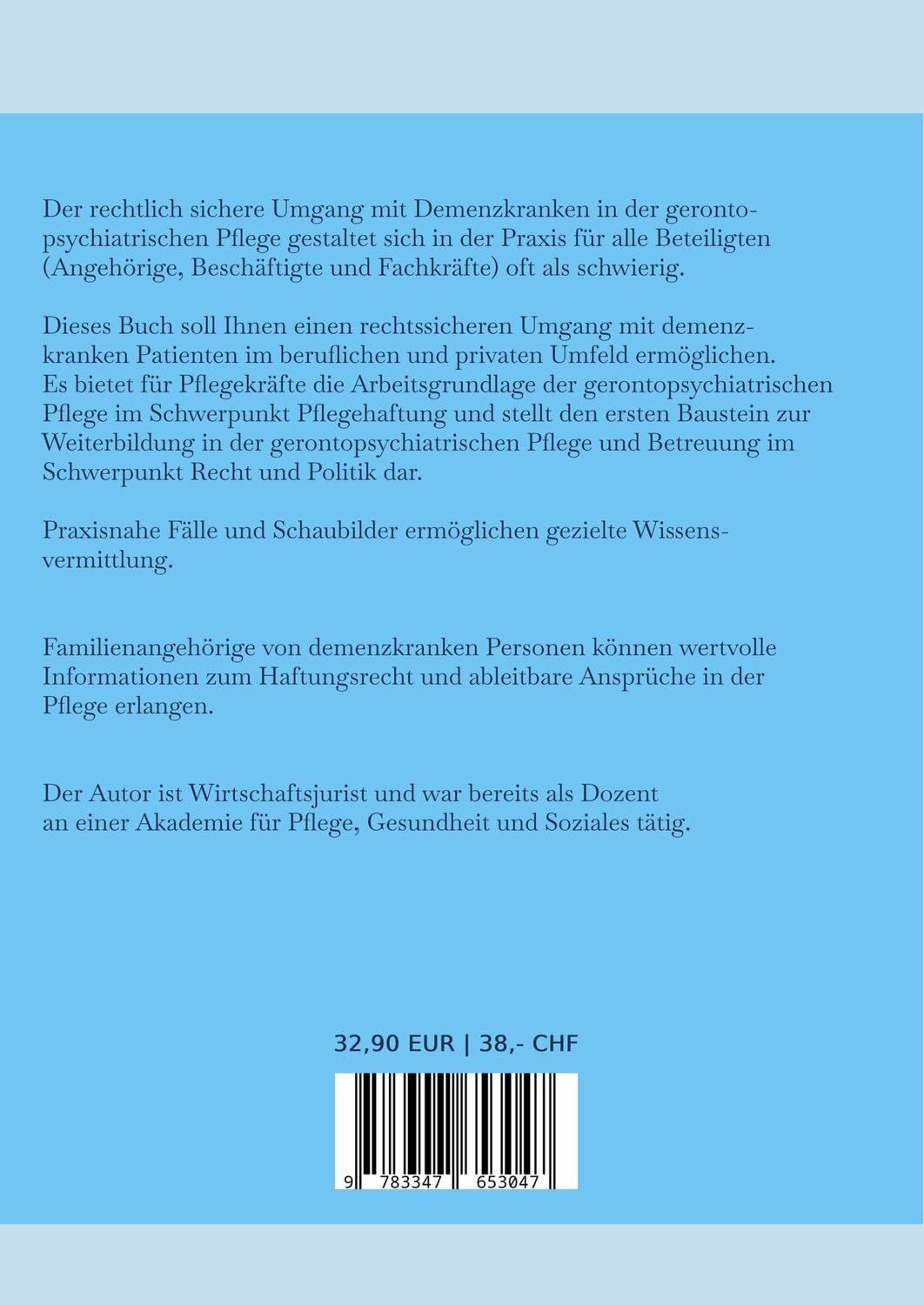 Rückseite: 9783347653047 | Pflegehaftung | Grundlagen des Haftungsrechts in der Pflege | Sachs