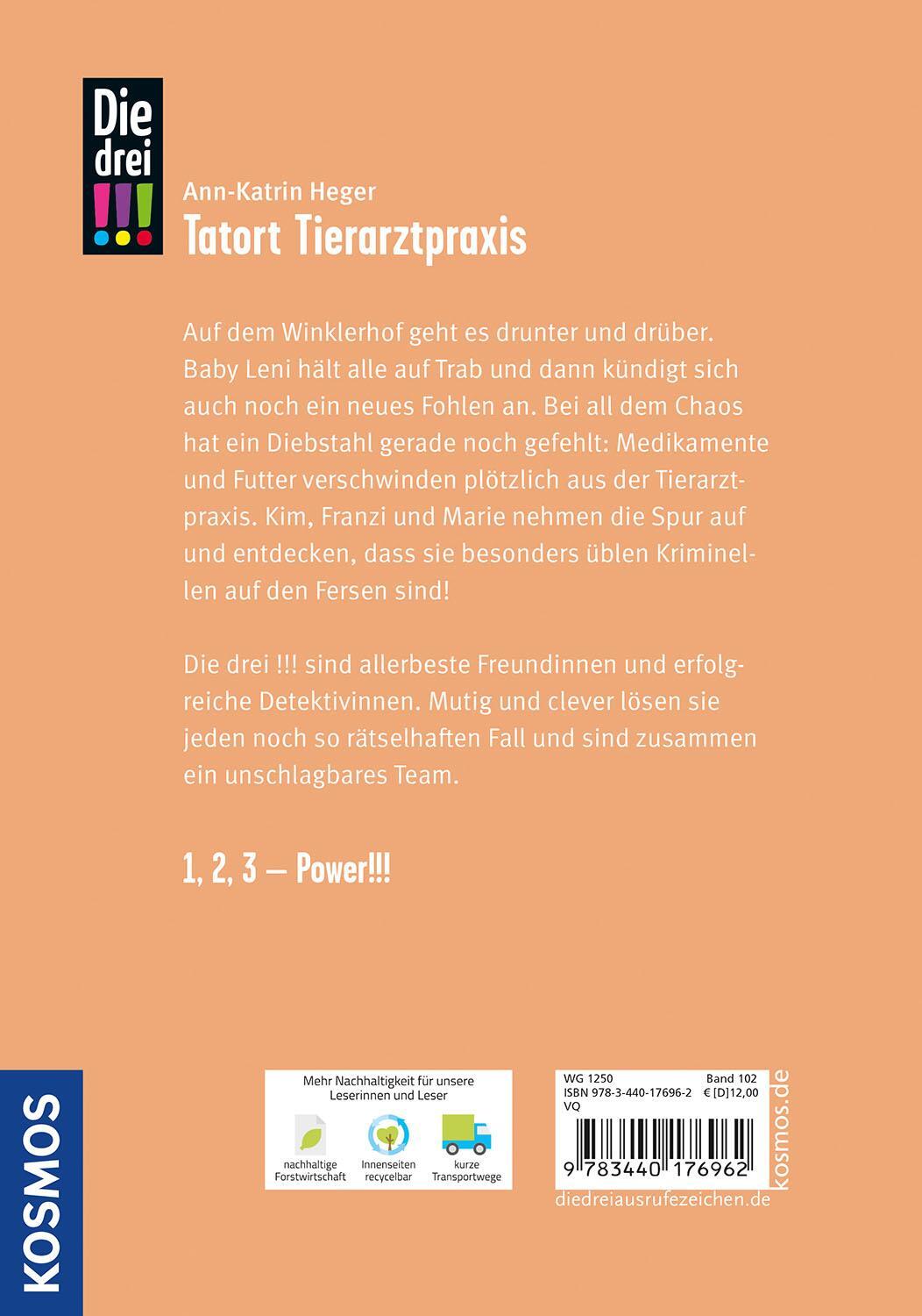 Bild: 9783440176962 | Die drei !!!, 102, Tatort Tierarztpraxis | Ann-Katrin Heger | Buch