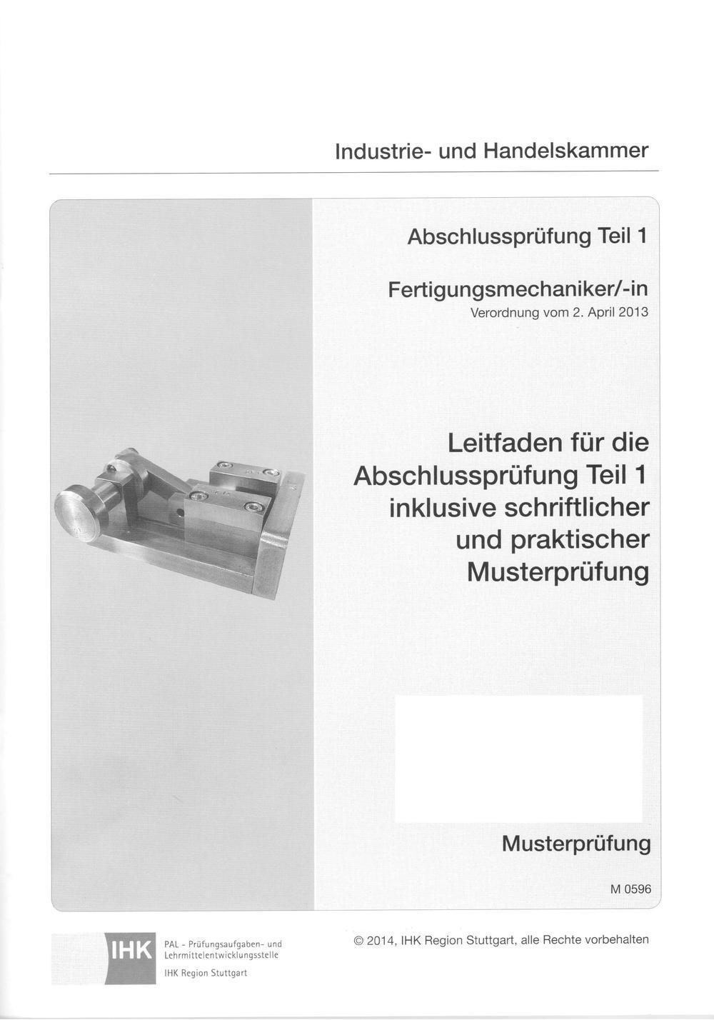 Cover: 9783865228260 | PAL-Musteraufgabensatz Leitfaden für die Abschlussprüfung Teil 1...