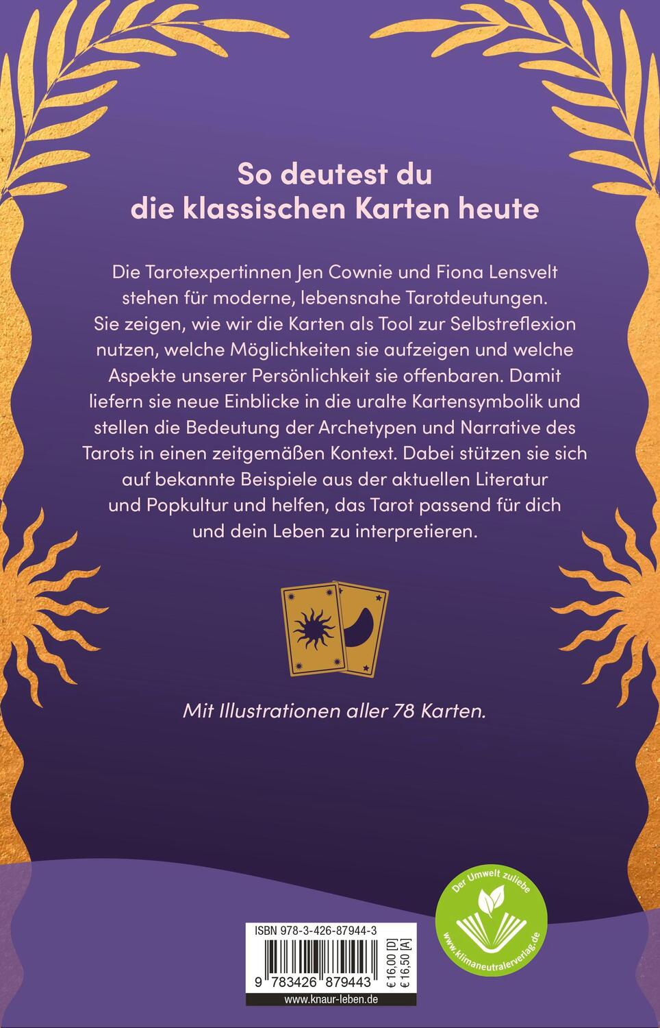 Rückseite: 9783426879443 | Modernes Tarot | Jen Cownie (u. a.) | Taschenbuch | 384 S. | Deutsch