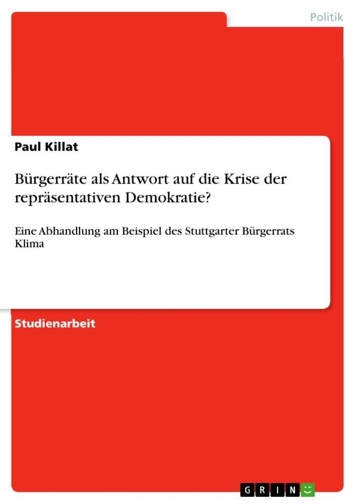 Cover: 9783389048290 | Bürgerräte als Antwort auf die Krise der repräsentativen Demokratie?