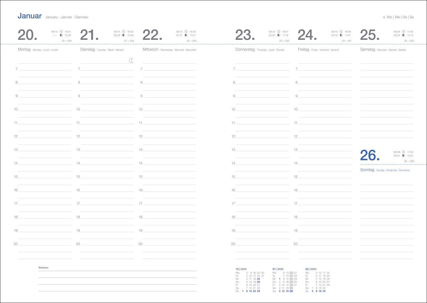 Bild: 9783756407569 | Wochen-Cheftimer A5, schwarz 2025 | Heye | Kalender | 136 S. | Deutsch