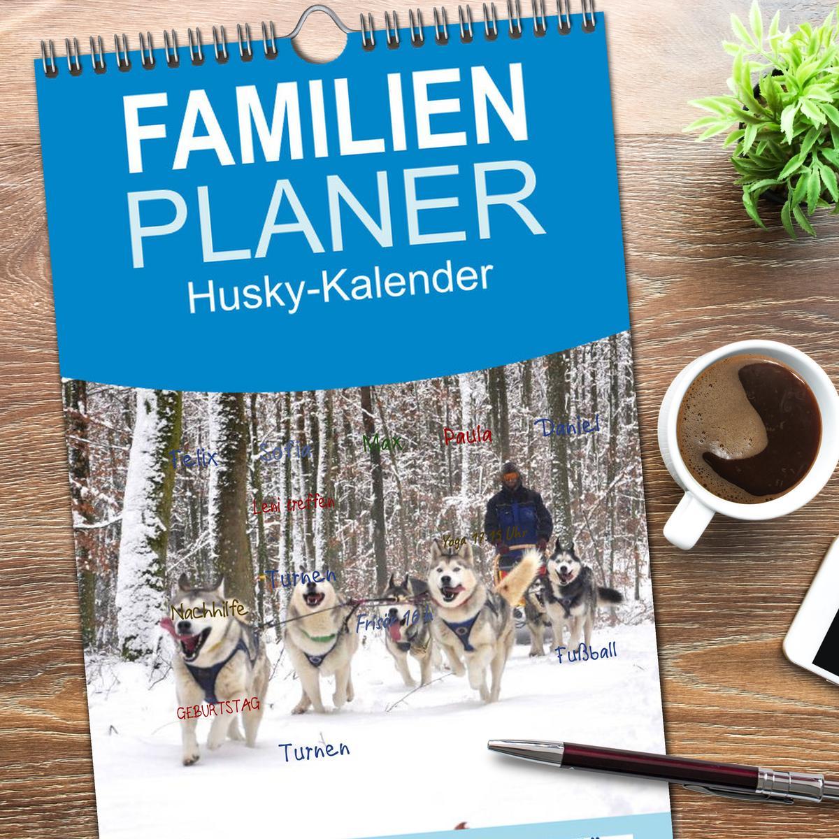 Bild: 9783457113264 | Familienplaner 2025 - Husky-Kalender mit 5 Spalten (Wandkalender,...