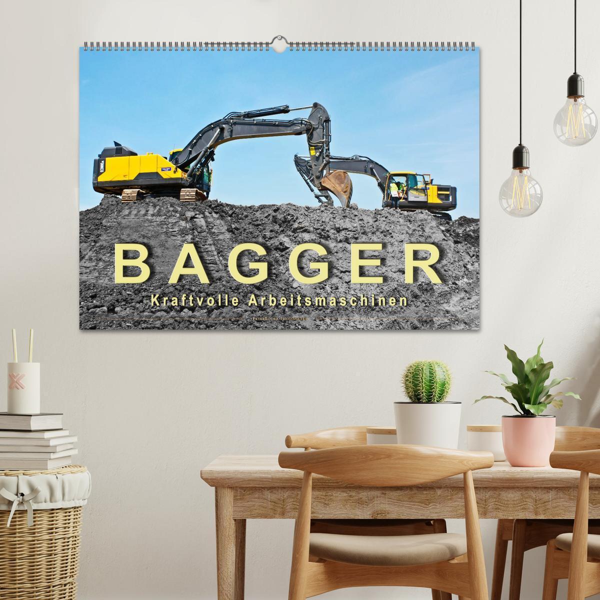 Bild: 9783435371778 | Bagger - kraftvolle Arbeitsmaschinen (Wandkalender 2025 DIN A2...