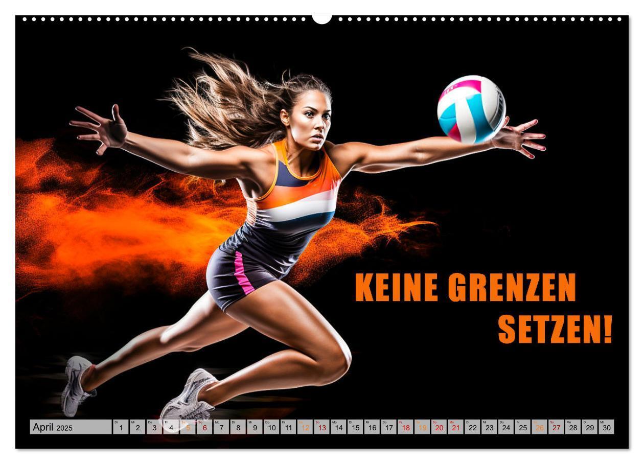 Bild: 9783383862816 | Volleyball und Motivation (Wandkalender 2025 DIN A2 quer), CALVENDO...