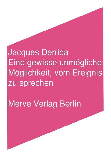 Cover: 9783883961873 | Eine gewisse unmögliche Möglichkeit, vom Ereignis zu sprechen | Buch