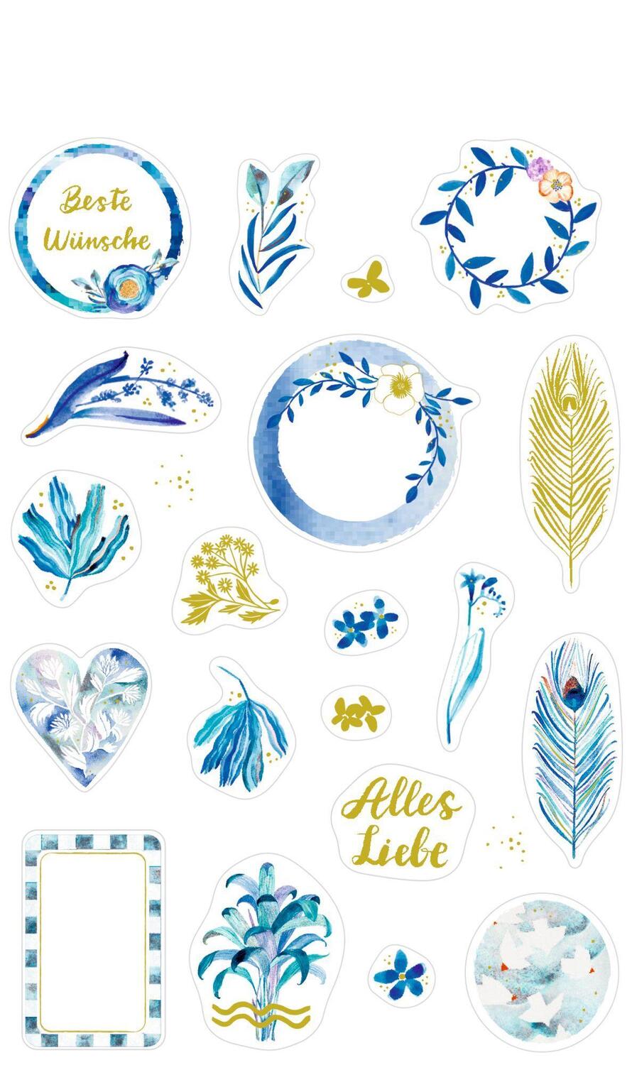 Bild: 4050003955582 | Sticker und Etiketten | Stickerbogen mit 100 Stickern (All about blue)