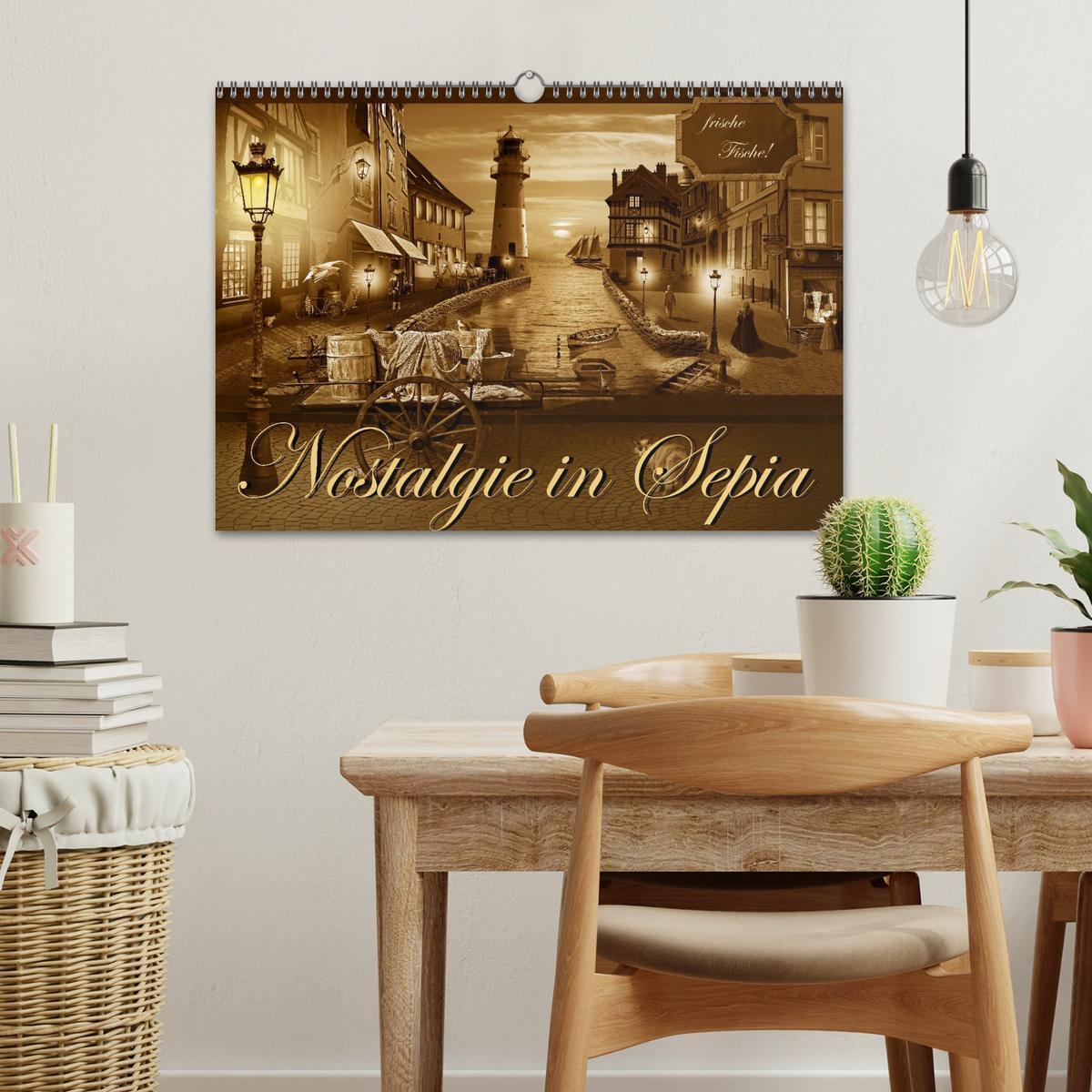 Bild: 9783435680474 | Nostalgie in Sepia (Wandkalender 2025 DIN A3 quer), CALVENDO...