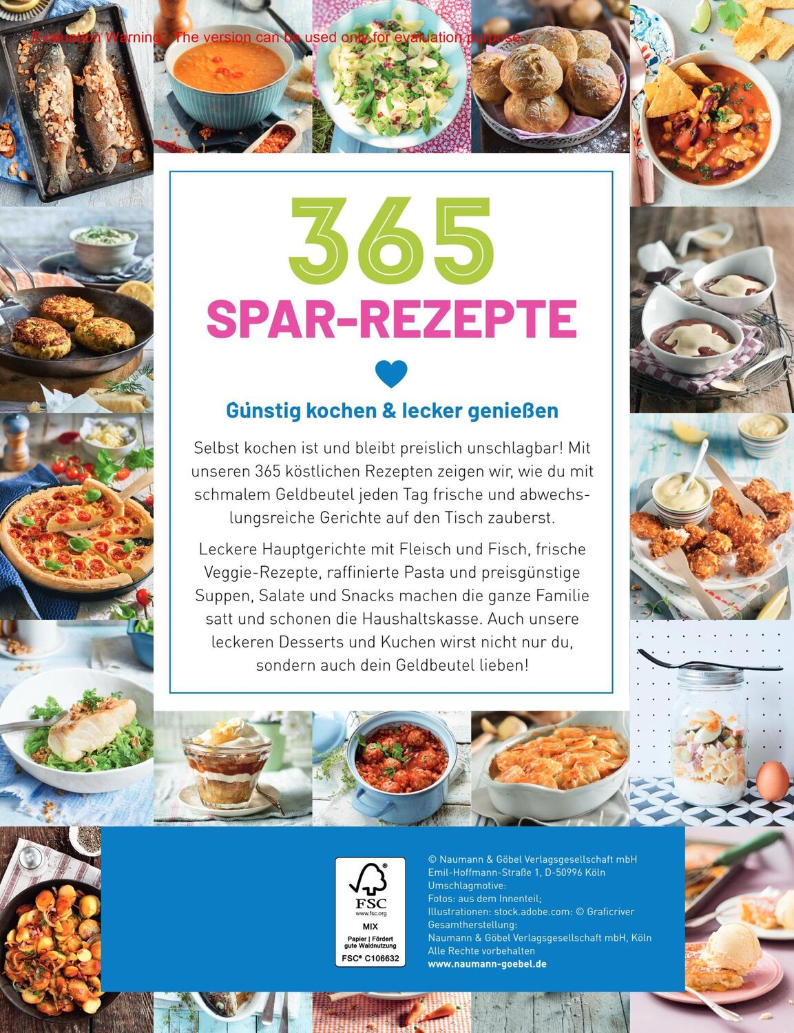 Rückseite: 9783625193241 | 365 Spar-Rezepte | 365 günstige Rezepte für jeden Tag des Jahres