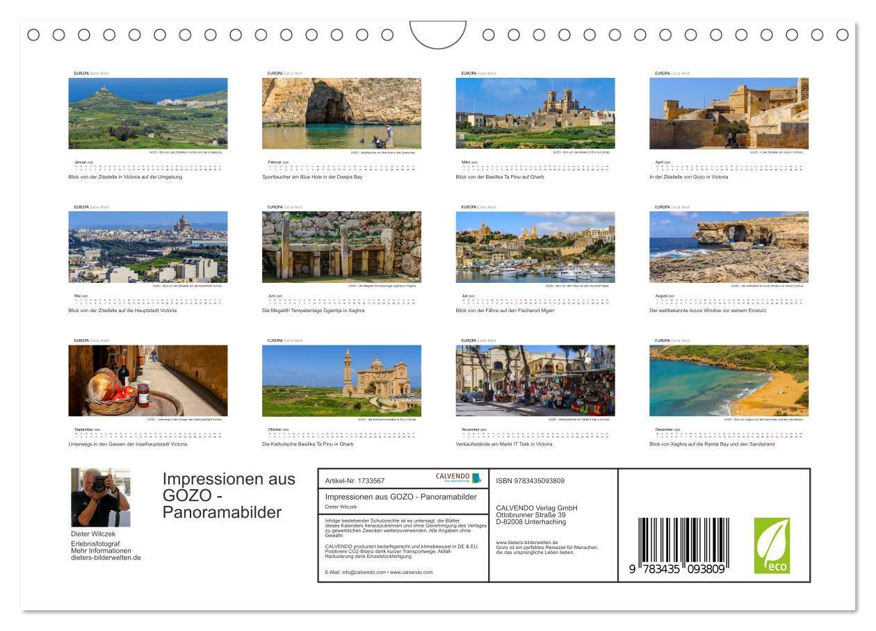 Bild: 9783435093809 | Impressionen aus GOZO - Panoramabilder (Wandkalender 2025 DIN A4...