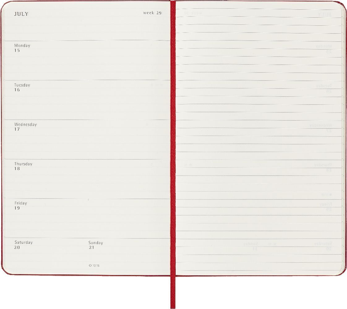 Bild: 8056598856637 | Moleskine 12 Monate Wochen Notizkalender 2024, Large/A5, Scharlachrot