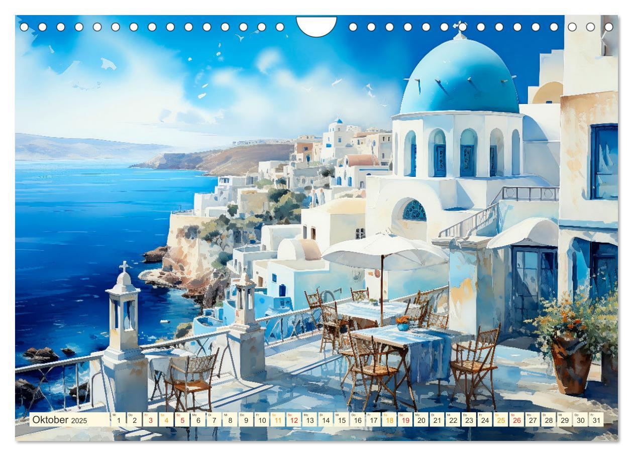 Bild: 9783383846595 | Santorini Inselträume (Wandkalender 2025 DIN A4 quer), CALVENDO...