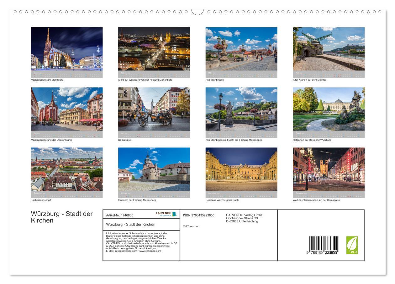 Bild: 9783435223855 | Würzburg - Stadt der Kirchen (hochwertiger Premium Wandkalender...