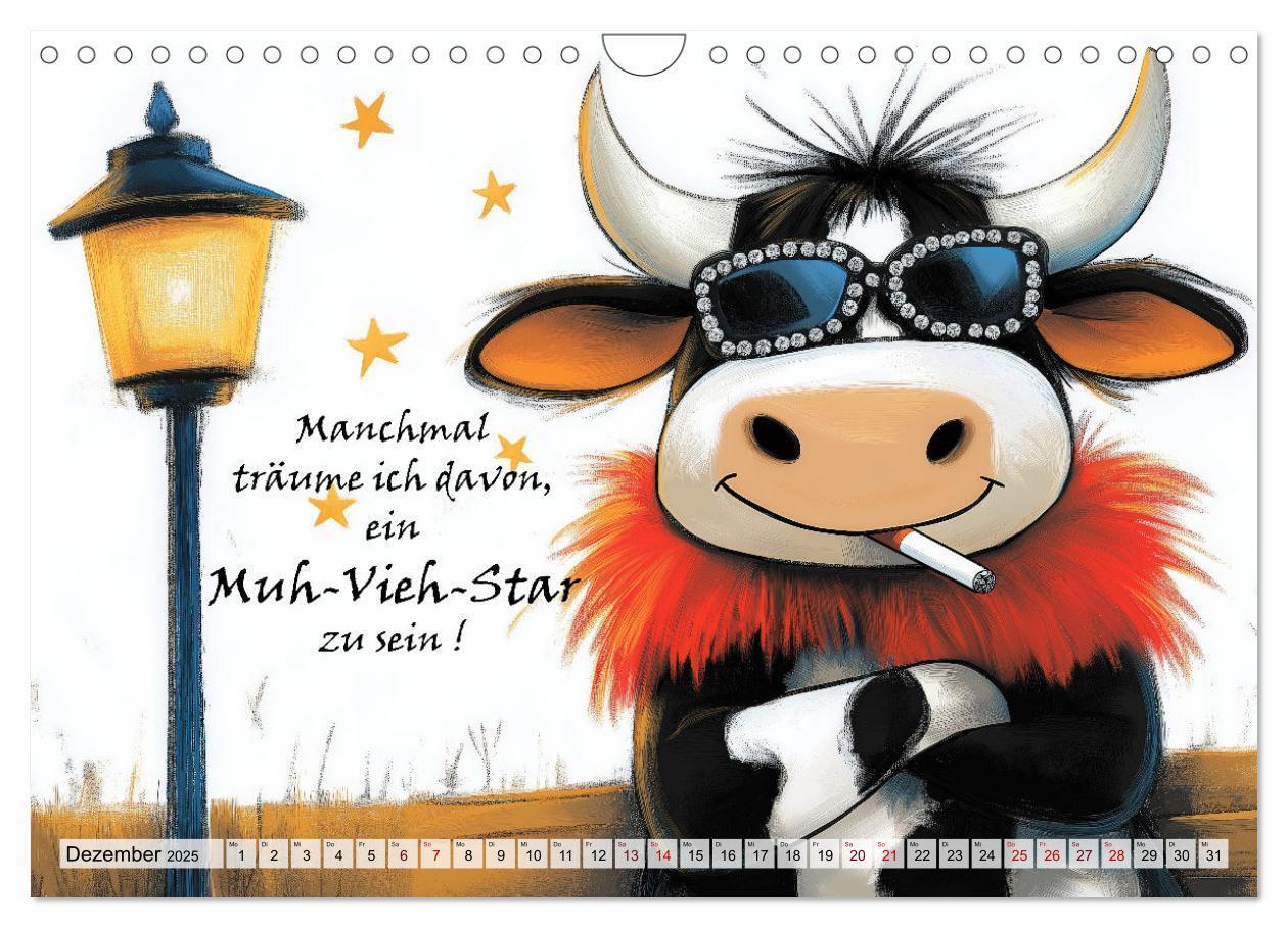 Bild: 9783457187029 | Kuhle Sprüche (Wandkalender 2025 DIN A4 quer), CALVENDO Monatskalender