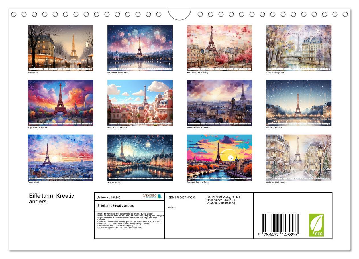 Bild: 9783457143896 | Eiffelturm: Kreativ anders (Wandkalender 2025 DIN A4 quer),...