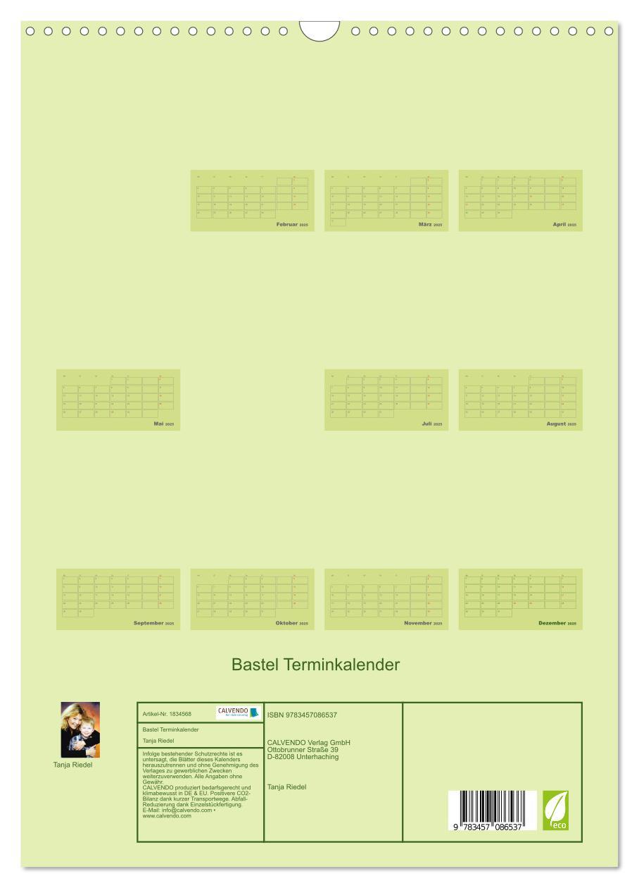 Bild: 9783457086537 | Bastel Terminkalender (Wandkalender 2025 DIN A3 hoch), CALVENDO...