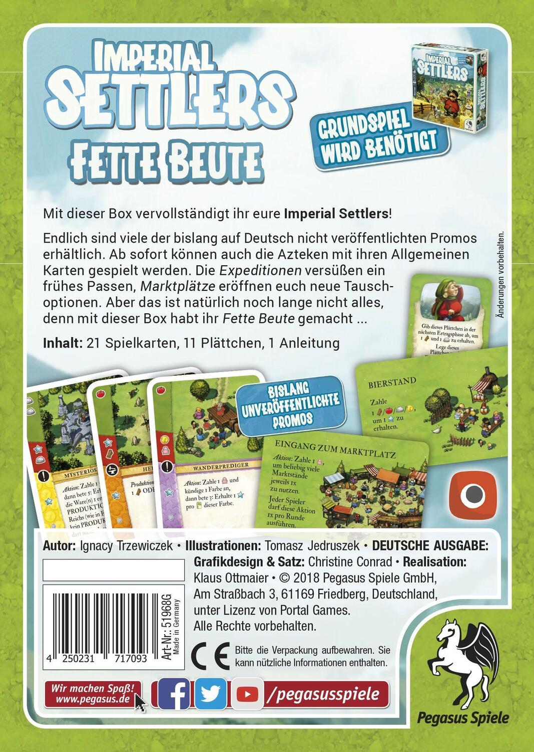 Bild: 4250231717093 | Imperial Settlers: Fette Beute | Spiel | Deutsch | 2018 | Pegasus