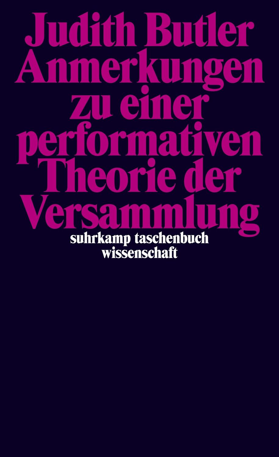 Cover: 9783518298589 | Anmerkungen zu einer performativen Theorie der Versammlung | Butler