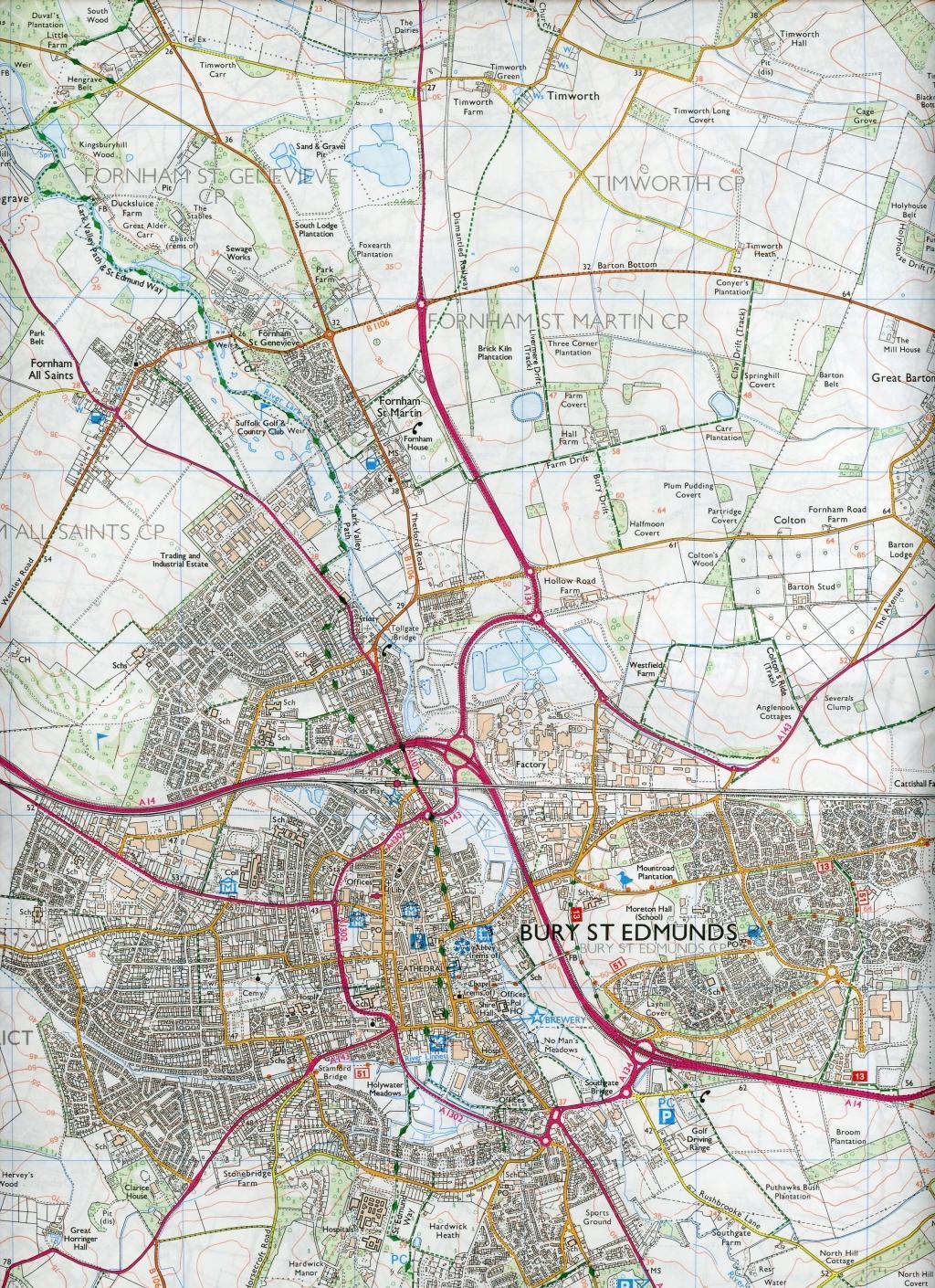 Bild: 9780319244043 | Bury St.Edmunds and Stowmarket | Ordnance Survey | (Land-)Karte | 2015