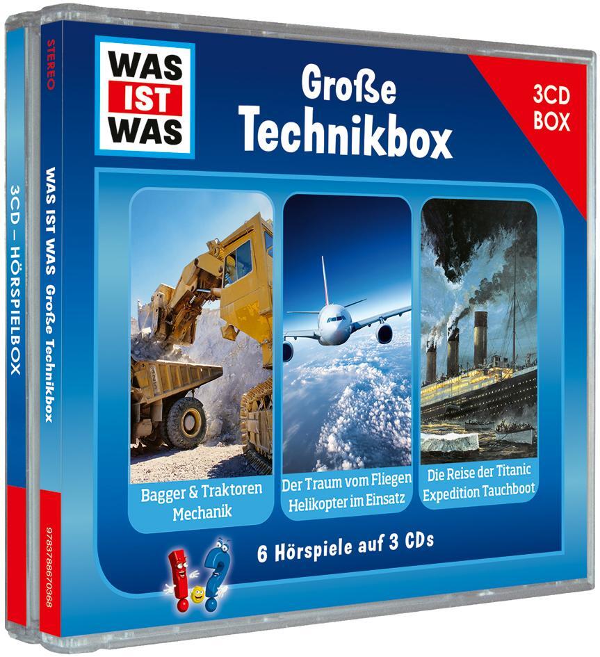 Cover: 9783788670368 | WAS IST WAS 3-CD Hörspielbox. Große Technikbox | Co.KG | Audio-CD