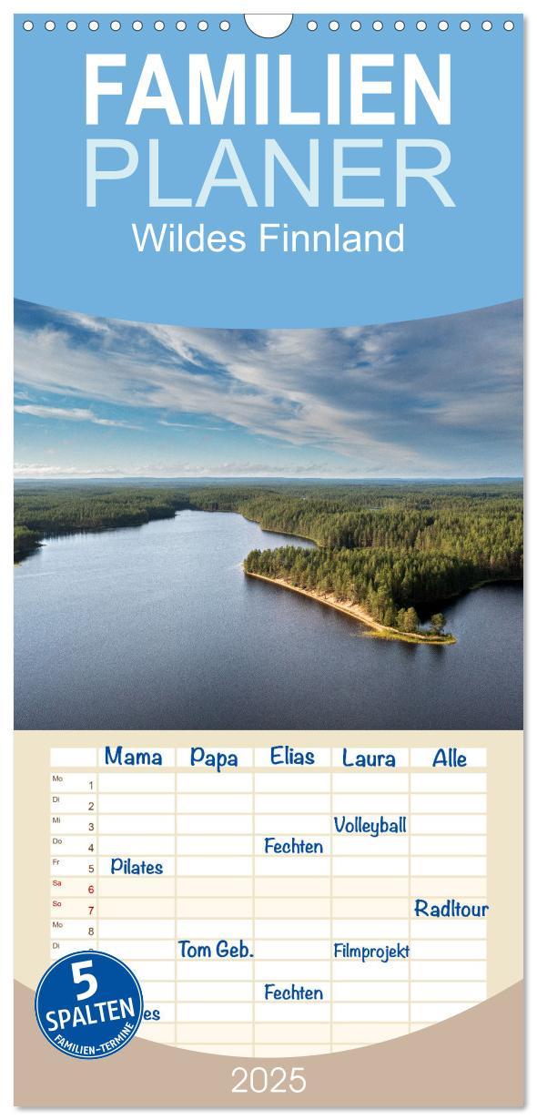 Cover: 9783457193426 | Familienplaner 2025 - Wildes Finnland mit 5 Spalten (Wandkalender,...