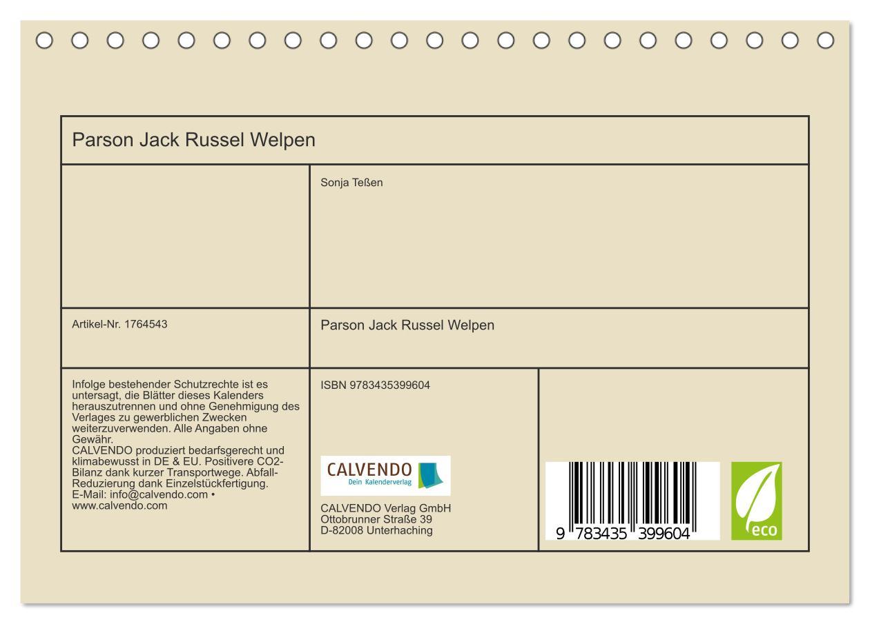 Bild: 9783435399604 | Parson Jack Russel Welpen (Tischkalender 2025 DIN A5 quer),...